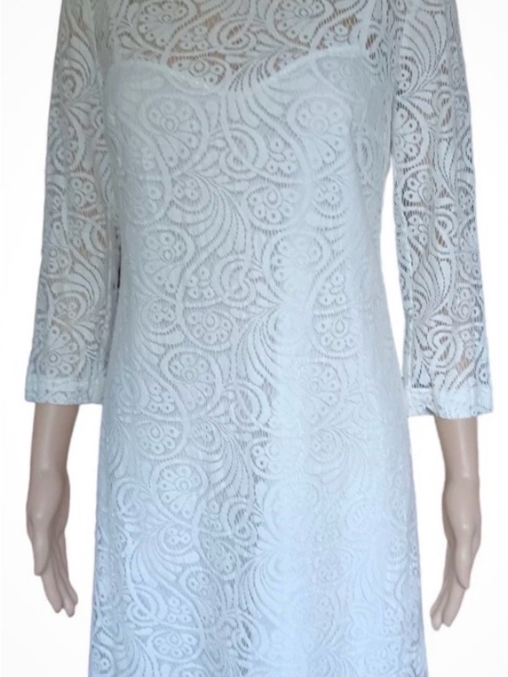 Trina Turk White Lace Midi Dress
